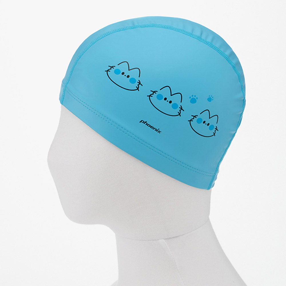 PHOENIX Nyangnyang Wave PU Coating Swim Cap Blue [PCU-02 Nyangnyang Wave (BLU)] 디테일