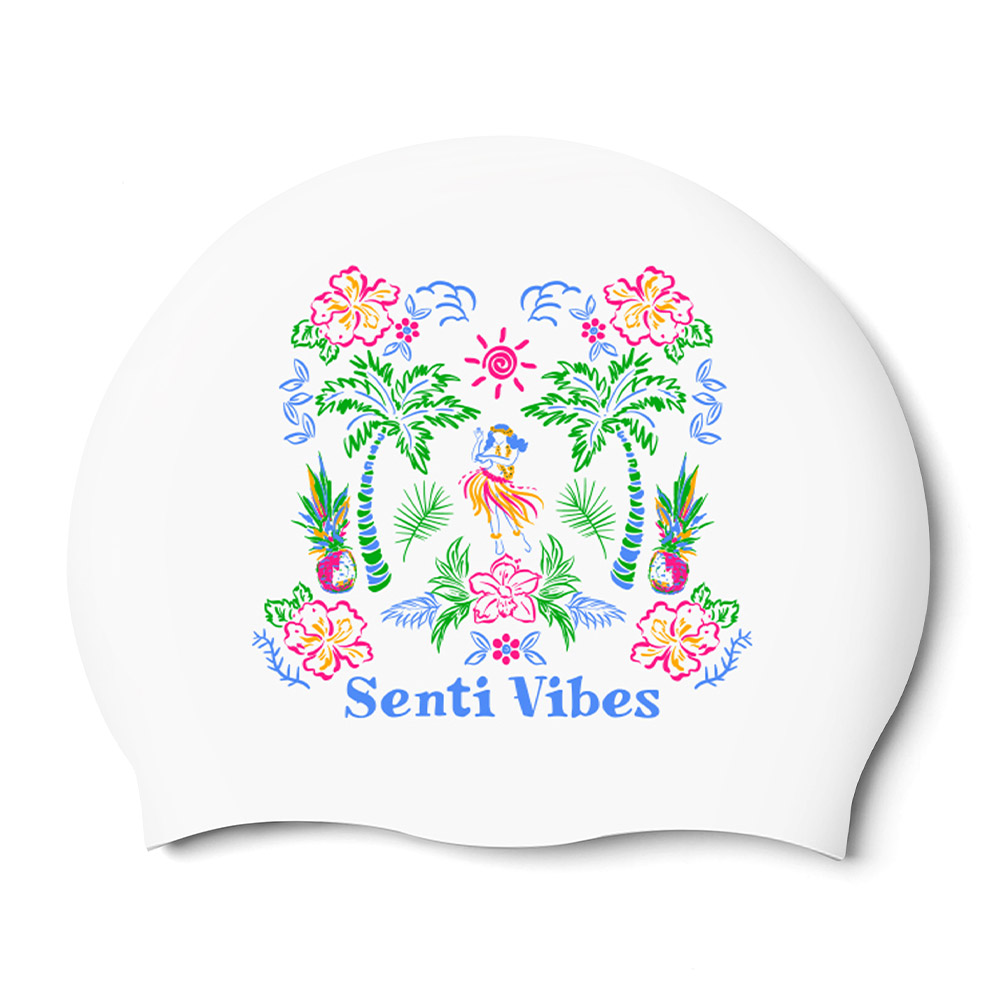 SENTI Aloha SENTI Silicone Swim Cap white [SC-2633] 상품컷