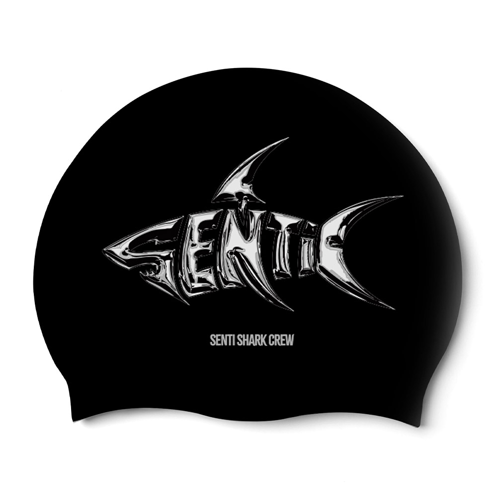 SENTI Shark Crew Silicone Swim Cap black [SC-2639]