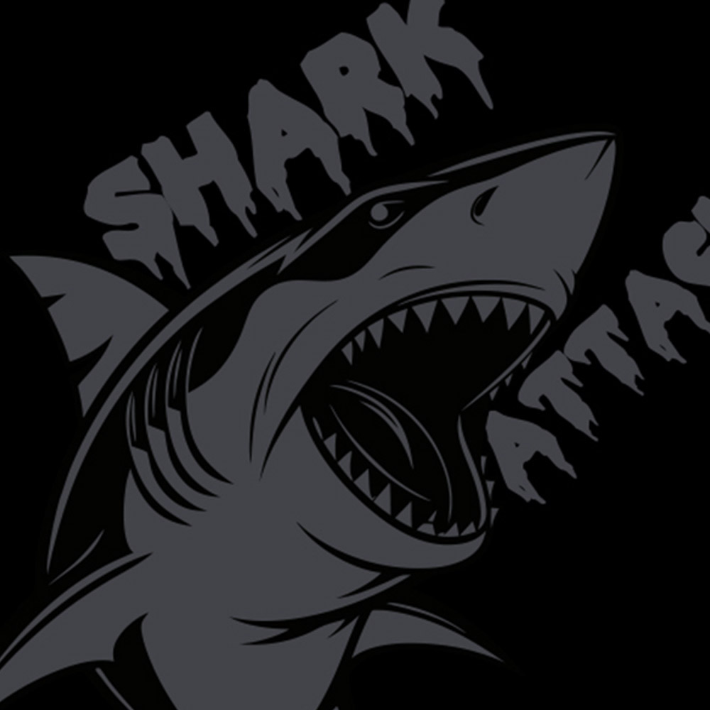 Shark Attack Silicone Swim Cap black