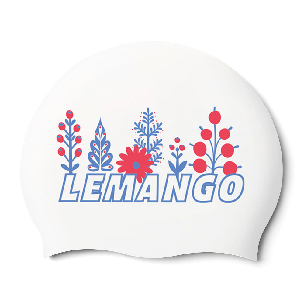 LEMANGO モダン フローラ シリコン スイムキャップ ホワイト [LGNSC61006712] 상품컷