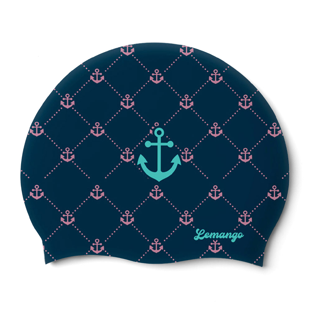 LEMANGO Royal Anchor Silicone Swim Cap Navy [LGNSC61006719]