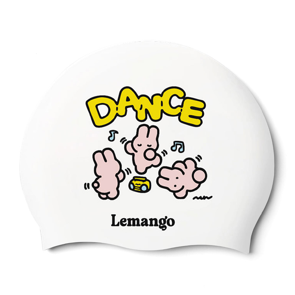 LEMANGO Bernie Groove Silicone Swim Cap white [LGNSC61006720] 상품컷