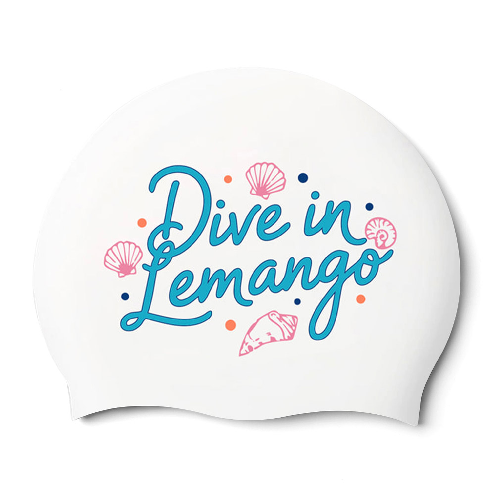 LEMANGO ディップ ブルー ダイブ シリコン スイムキャップ ホワイト [LGNSC61006721] 상품컷