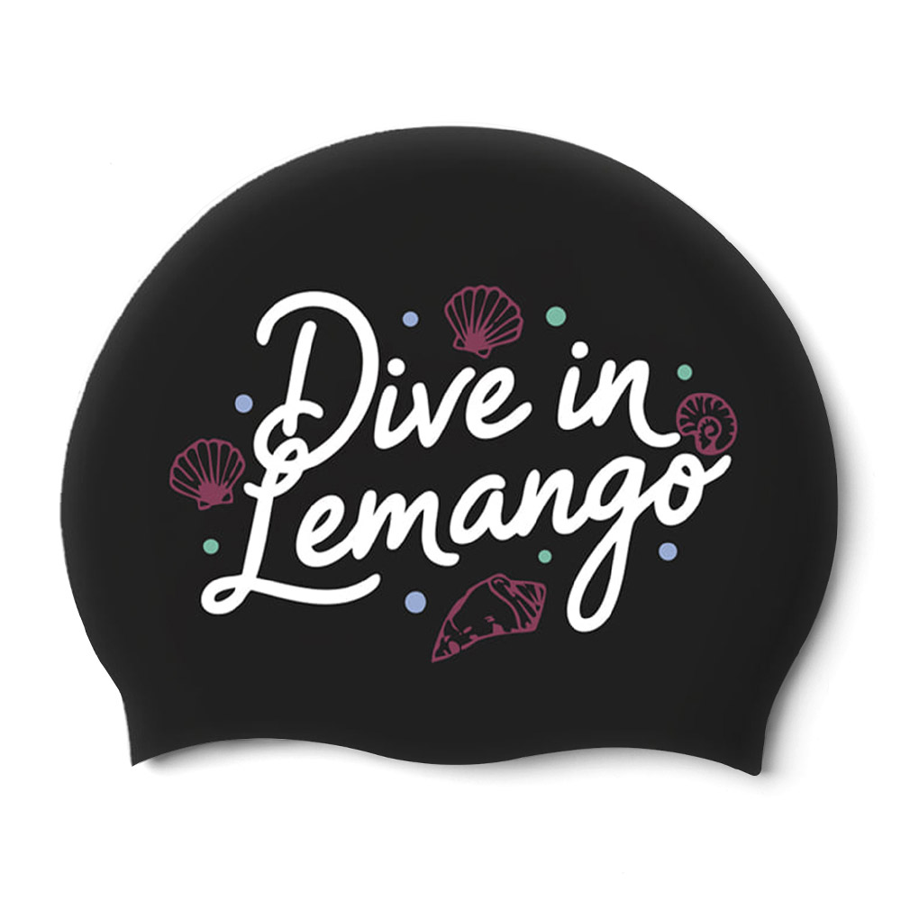 LEMANGO ディップ ブルー ダイブ シリコン スイムキャップ ブラック [LGNSC61006723]