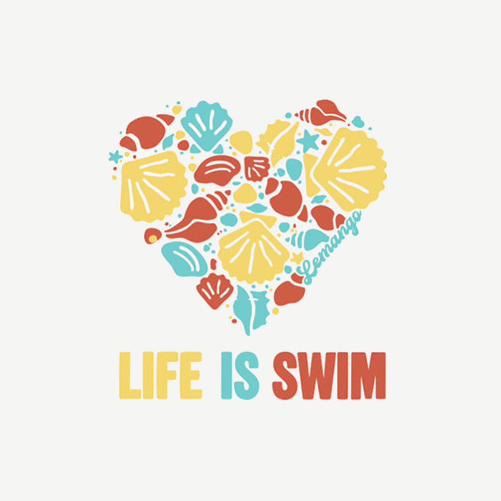 LEMANGO heart of Ocean Silicone Swim Cap orange white [LGNSC61006725] 디테일