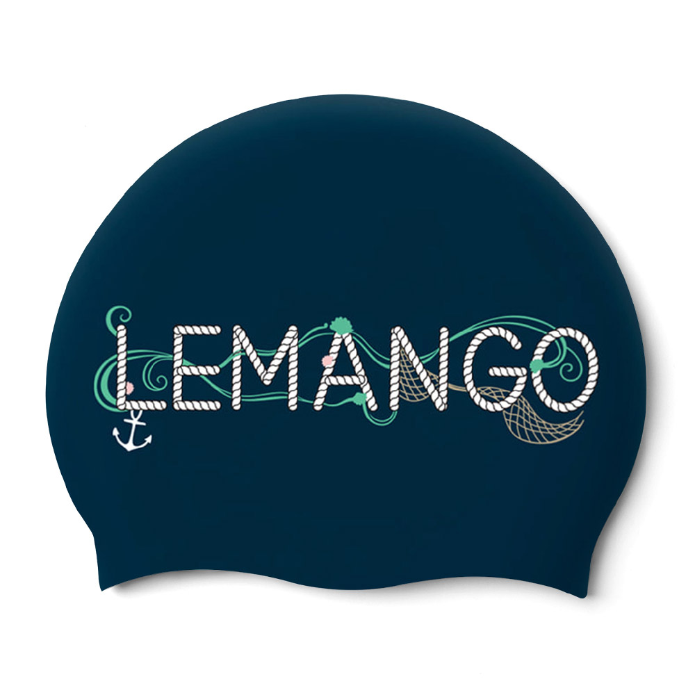 LEMANGO ノーティカル ライン シリコン スイムキャップ ネイビー [LGNSC61006728]