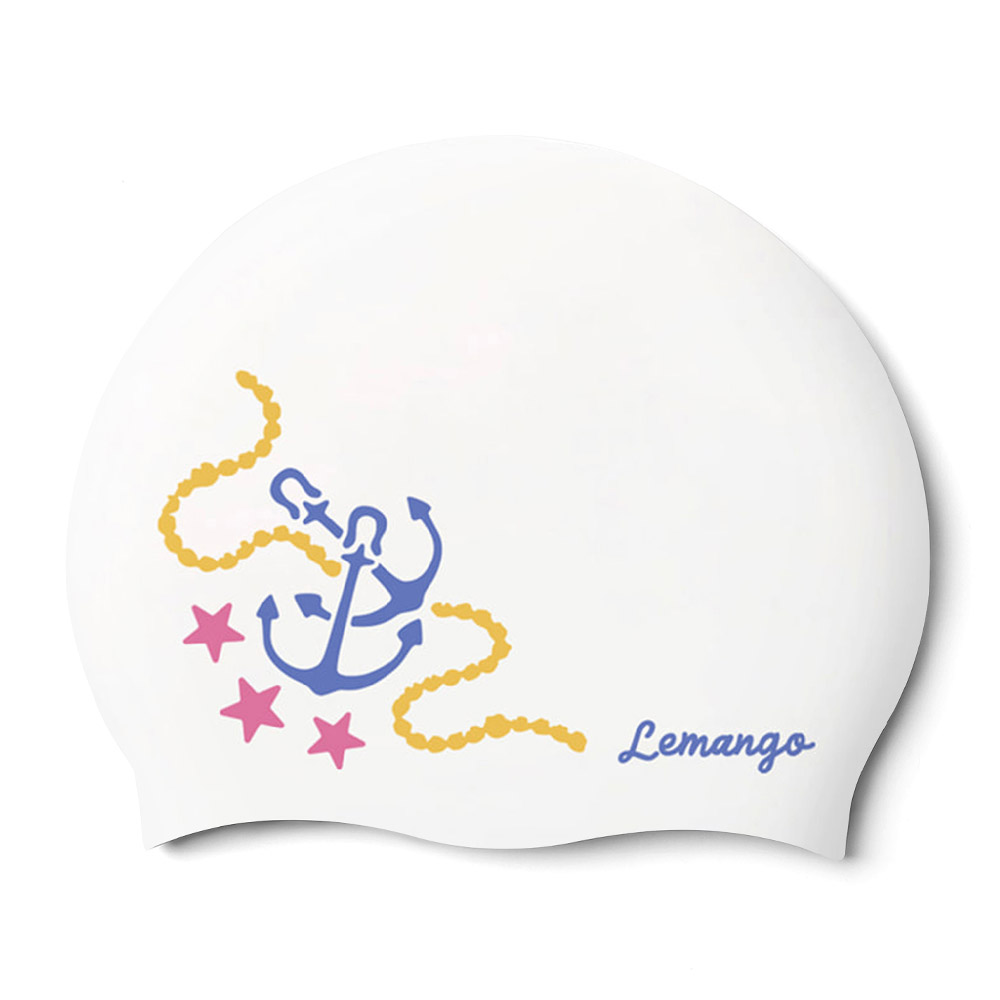 LEMANGO マリン 夢 シリコン スイムキャップ ホワイト [LGNSC61006732] 상품컷