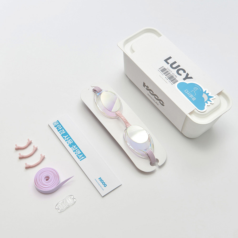 HOOG Lucy fabric Mirrored Non-Cushioned Goggles Clear Rainbow Gold Purple [LUCY-CLPU] 디테일