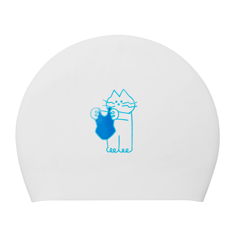 HOOG THE soft Swimsuit Silicone Swim Cap white [SSC901] 상품컷