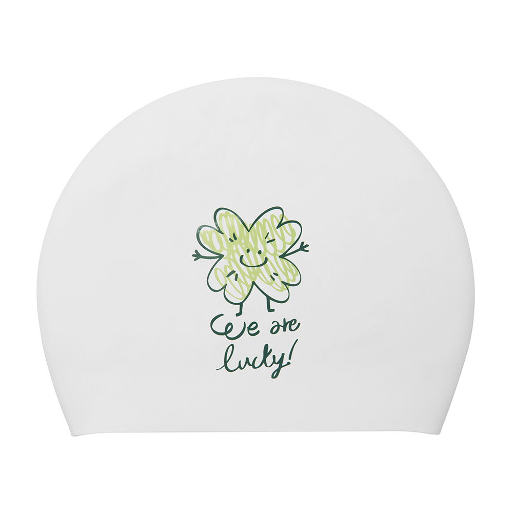 HOOG THE soft Lucky Silicone Swim Cap white [SSC902] 상품컷