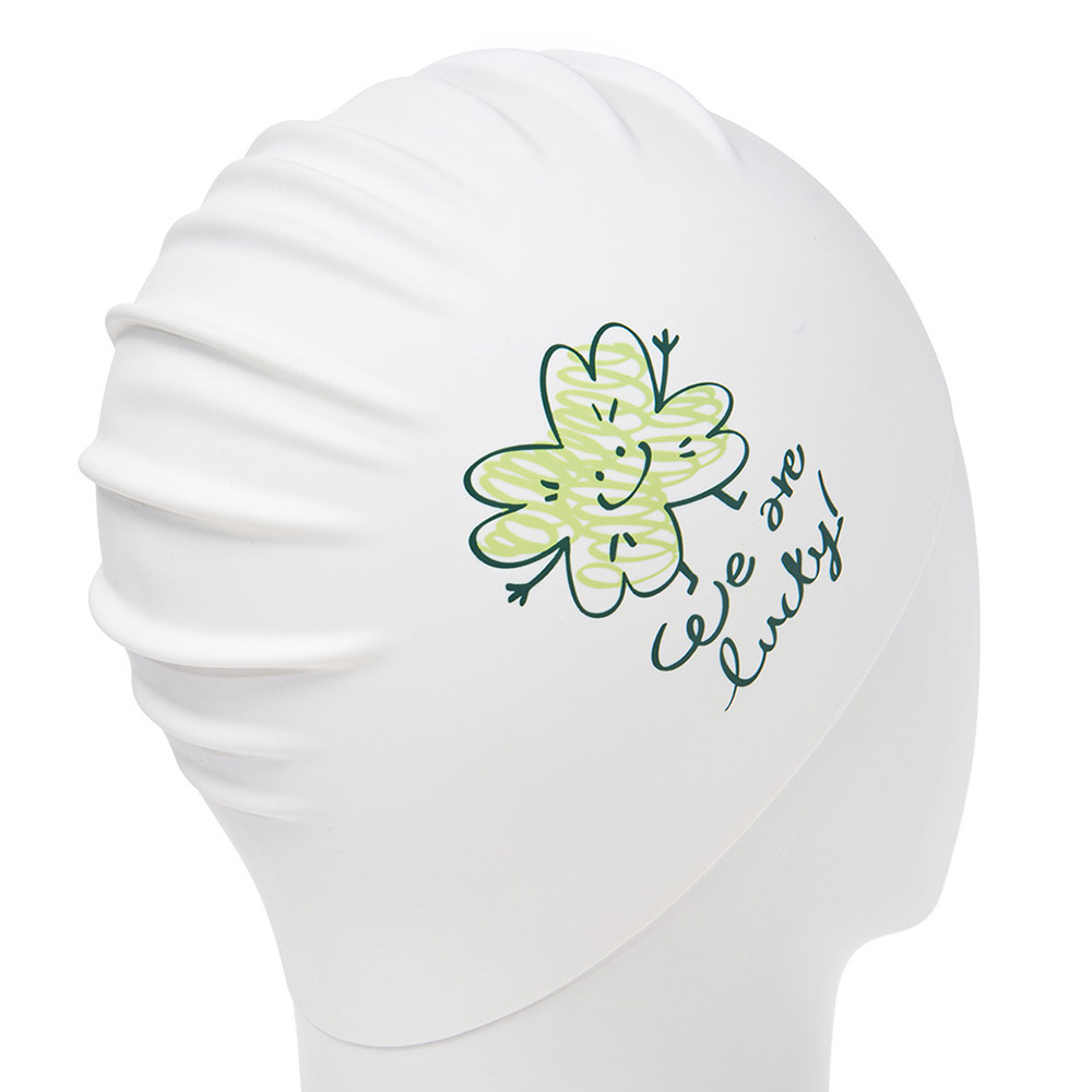 HOOG THE soft Lucky Silicone Swim Cap white [SSC902] 디테일