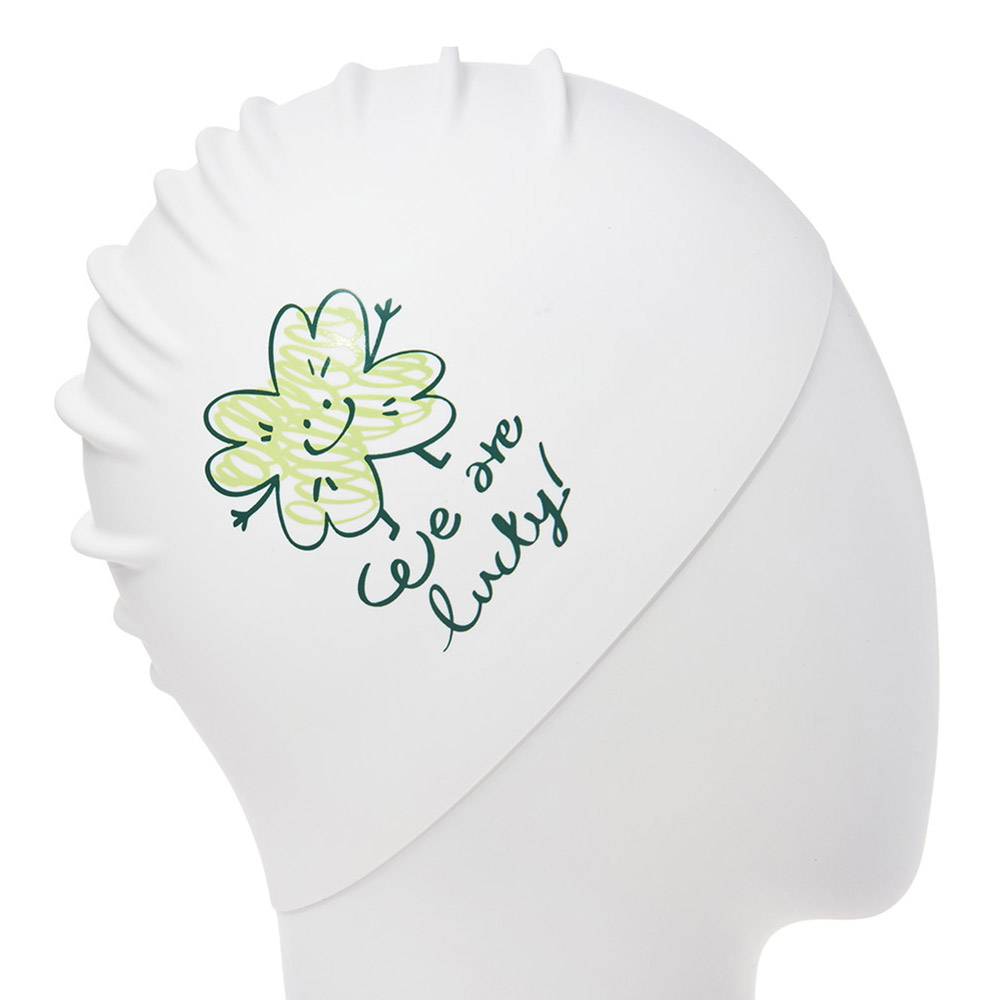 HOOG THE soft Lucky Silicone Swim Cap white [SSC902] 디테일
