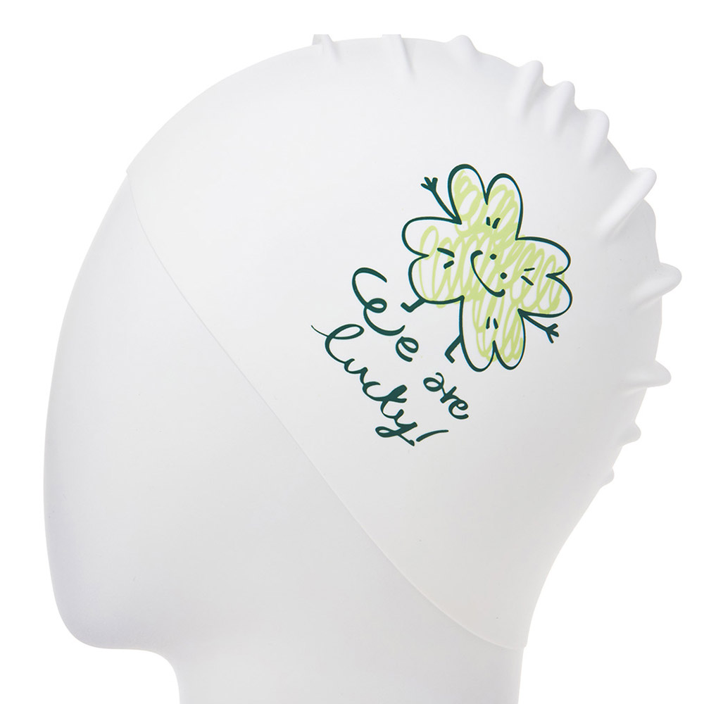 HOOG THE soft Lucky Silicone Swim Cap white [SSC902] 디테일