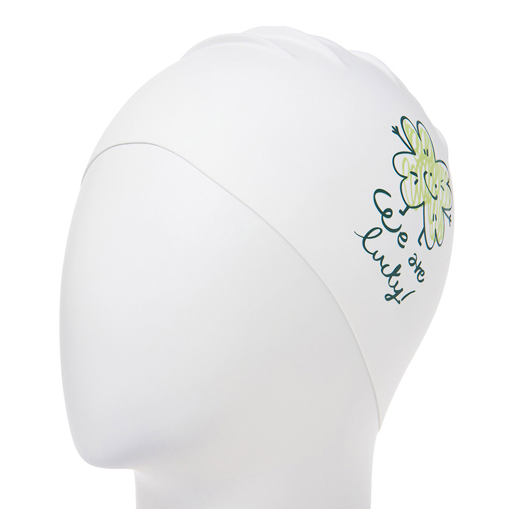 HOOG THE soft Lucky Silicone Swim Cap white [SSC902] 디테일