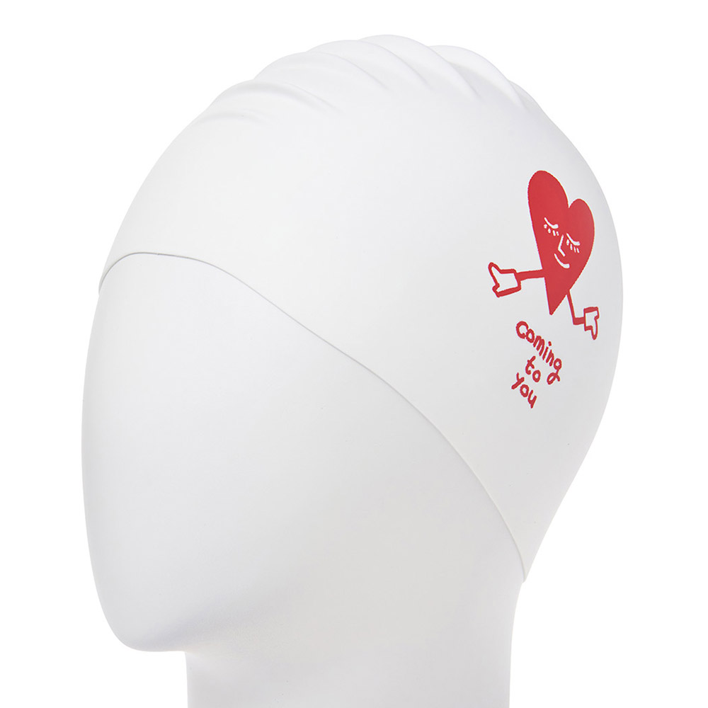 HOOG THE soft Coming to You Silicone Swim Cap white [SSC905] 디테일
