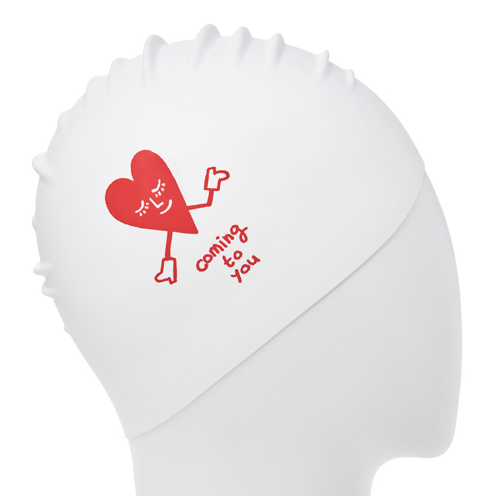 HOOG THE soft Coming to You Silicone Swim Cap white [SSC905] 디테일