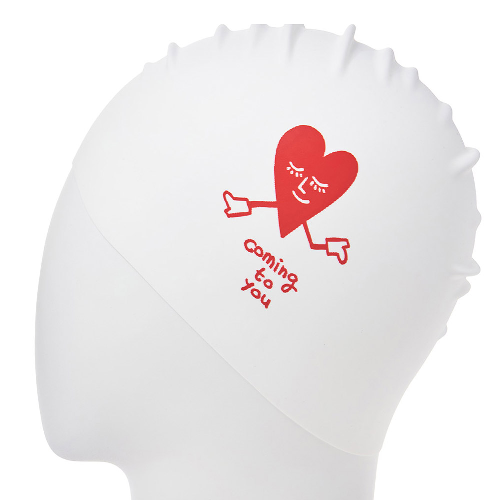 HOOG THE soft Coming to You Silicone Swim Cap white [SSC905] 디테일