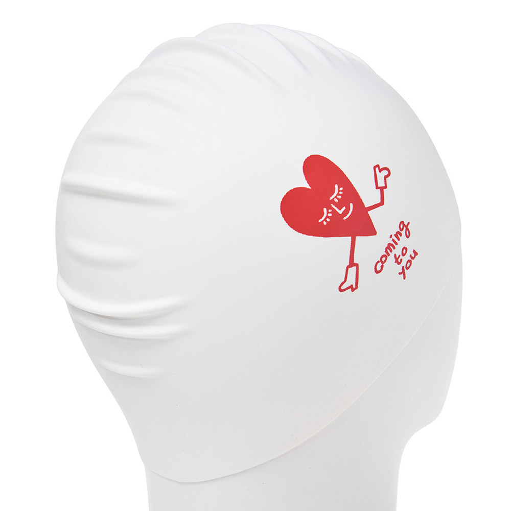 HOOG THE soft Coming to You Silicone Swim Cap white [SSC905] 디테일
