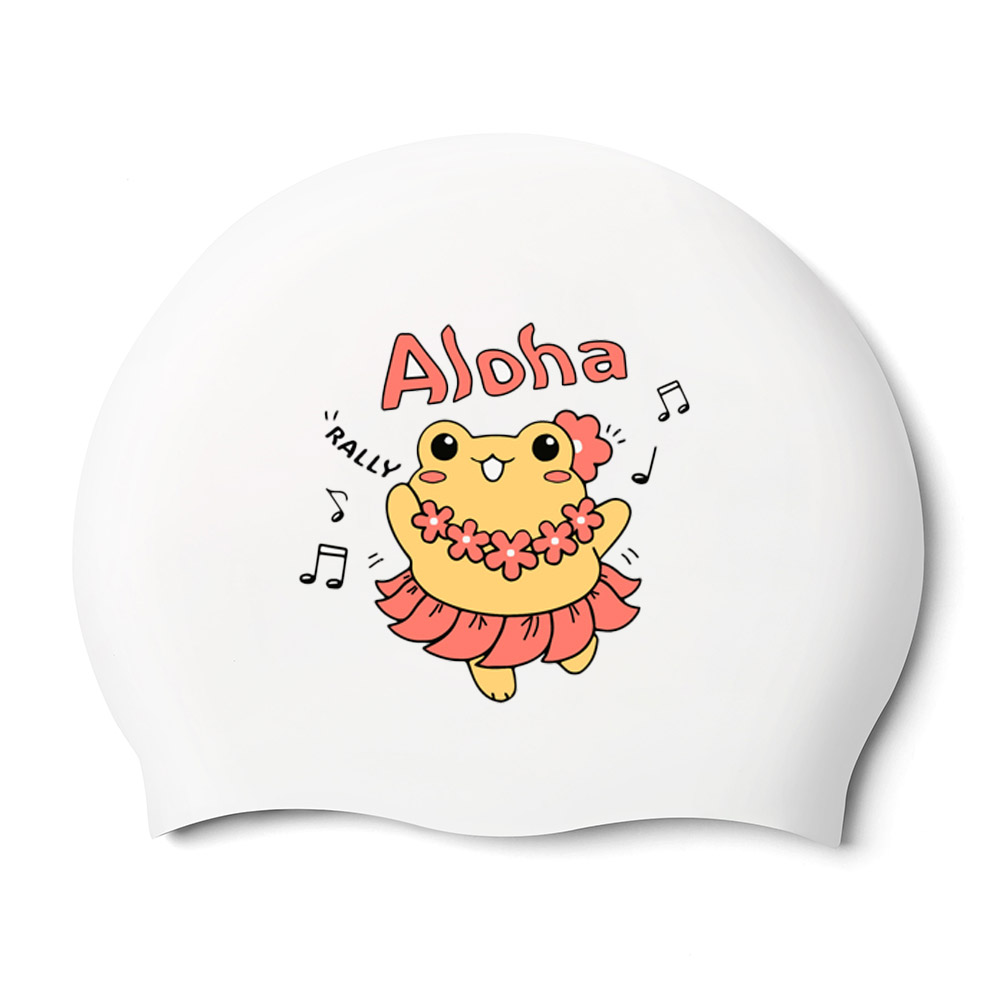 Aloha Silicone Swim Cap Yellow