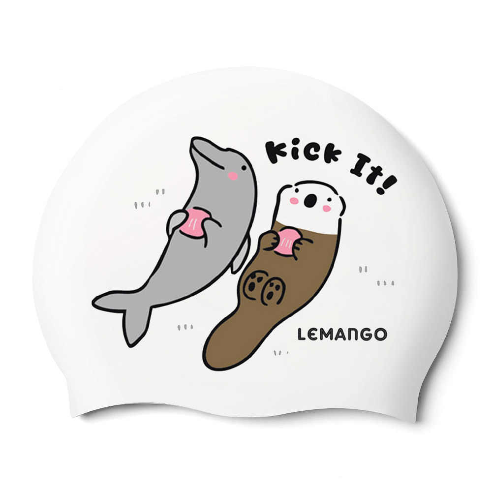 LEMANGO Hehe Friends Silicone Swim Cap white [LGNSC61006739] 상품컷