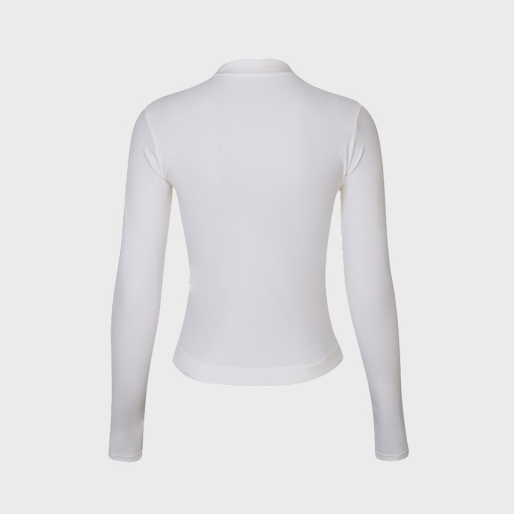 LEMANGO Modern Classic Crop Zip Front rash guard white [LSWRG63296318 Women's Beachwear] 디테일