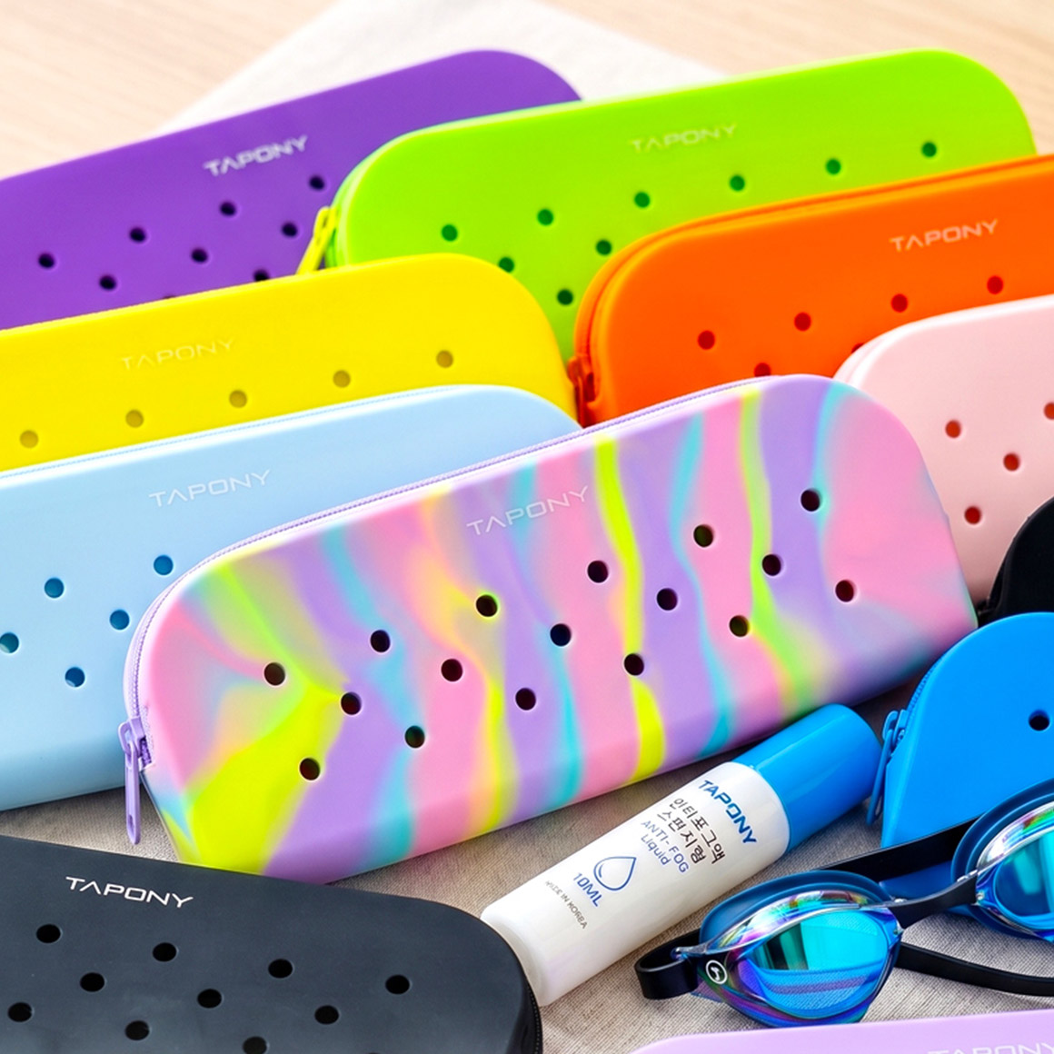 STM TAPONY Soft Swim Pouch Small Mellow Marble [Goggle Case] 디테일