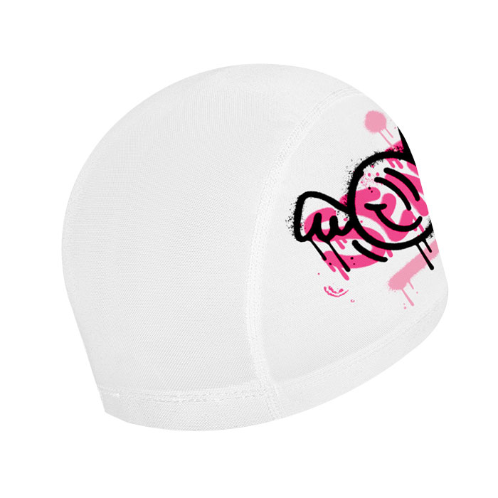 Smile Wing Mesh Swim Cap white