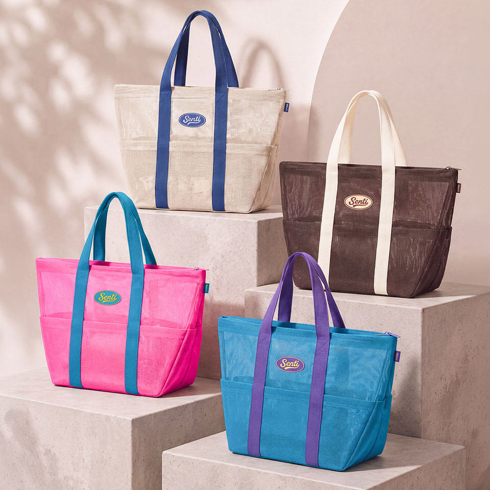 SENTI Multi Mesh tote bag ivory [SB-704(IV) Swim bag] 디테일
