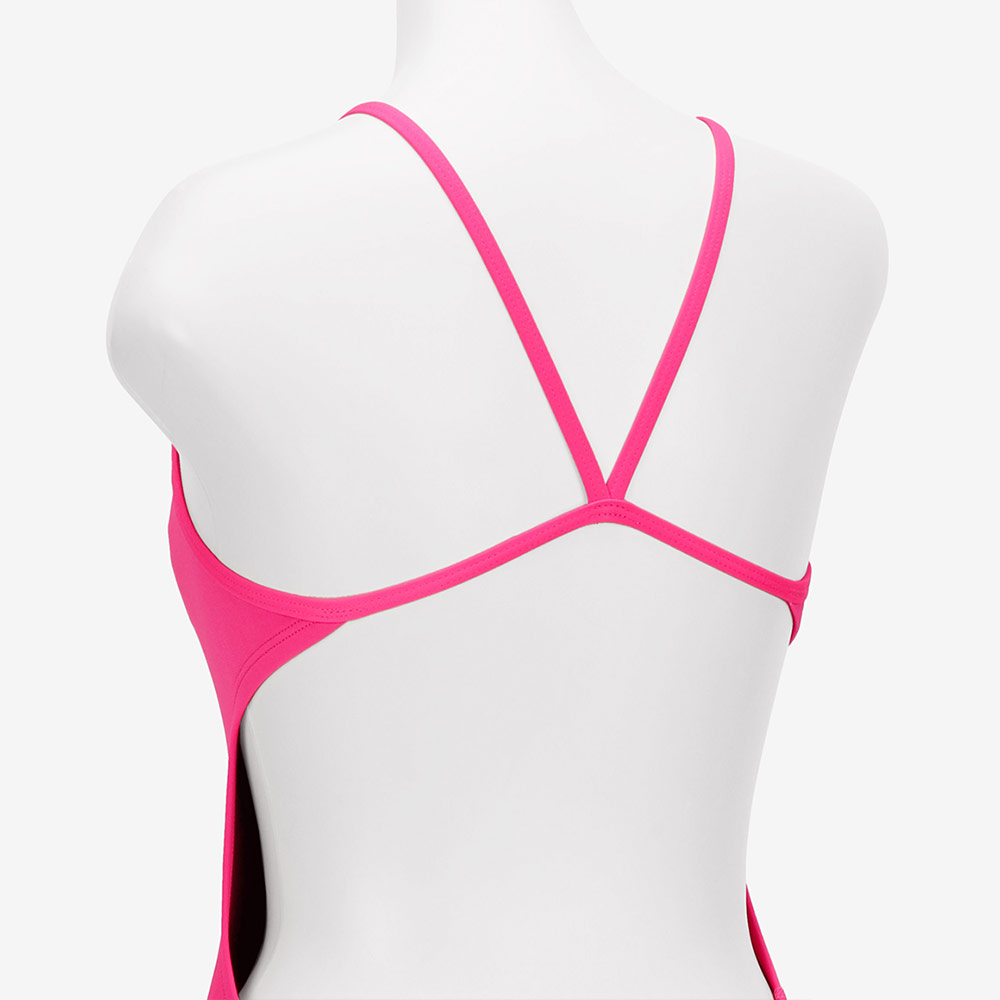 NIKE SWIM Answer Solid Cut Out High cut Compression Hyper pink [NESSA018-678 embroidery Logo Women's] 디테일