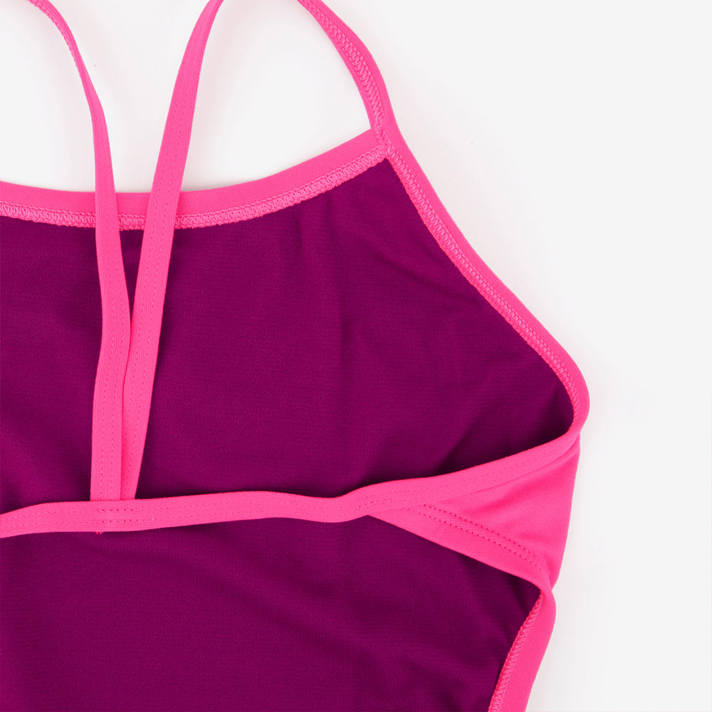 NIKE SWIM Answer Solid Cut Out High cut Compression Hyper pink [NESSA018-678 embroidery Logo Women's] 디테일