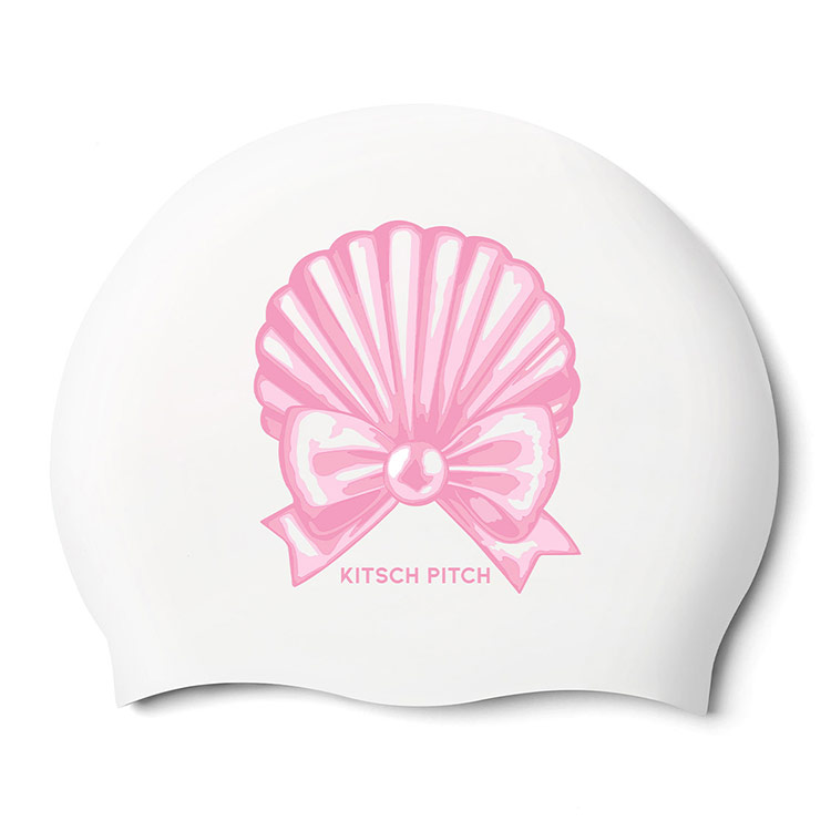 Pearl Ribbon Shell シリコン スイムキャップ ピンク