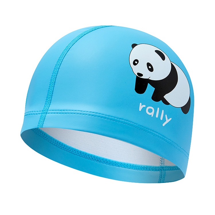 RALLY キッズ Panda PUコーティング スイムキャップ スカイブルー [ PRKC918 (SBL)  水泳帽] 상품컷