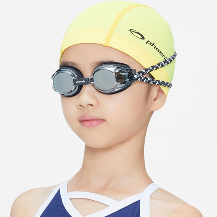 PHOENIX Kids Fabric Mirrored Swim Goggle Black [PN-505JM FB (BK)] 상품컷