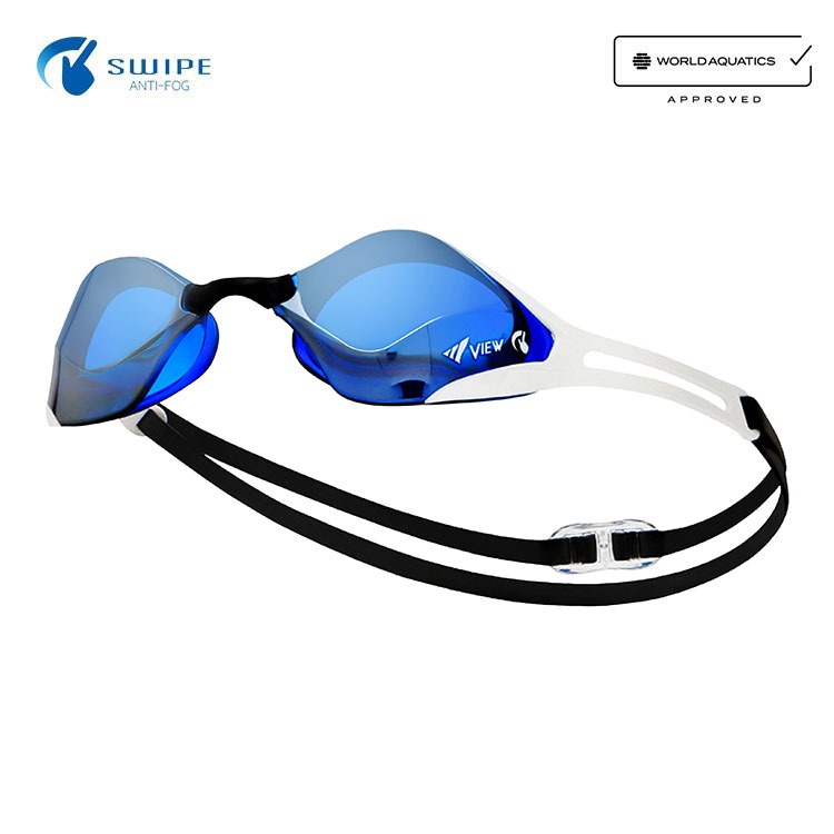 VIEW Blade F Zero Swipe Mirrored Non-Cushion Swim Goggle Blue Black [V128SAM(GBD) FINA Approved ]