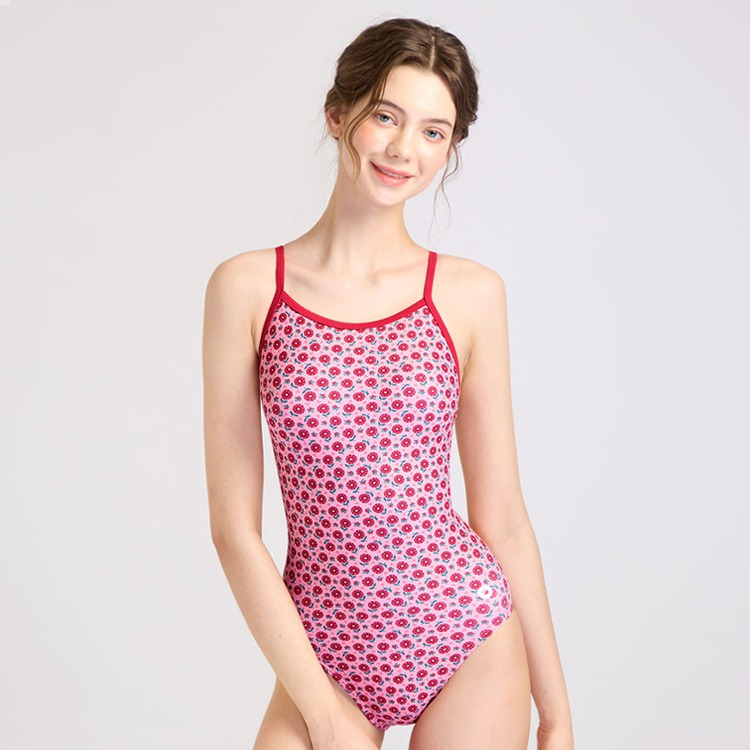 ADDIBLE レディース Flower Garden X-バック水着 ピンクレッド [ASWRE039 フィットネス水着 おしゃれ]