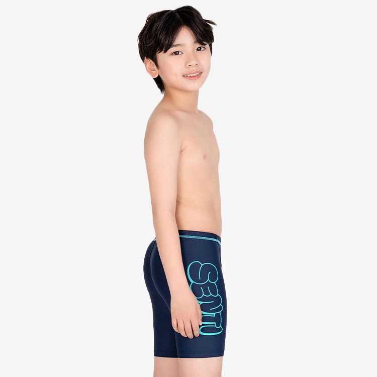 SENTI Kids Essential Basic Bubble Jammer Swimsuit Navy Green [MSTJ-B203 Boys Swimsuit ]