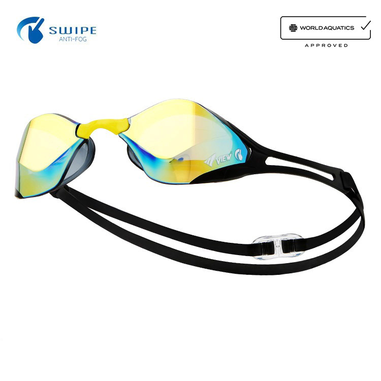 VIEW Blade F Zero Swipe Mirrored Non-Cushion Swim Goggle Yellow [V128SAM(DSG)]