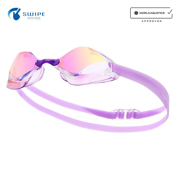 VIEW BladeF Swipe Antifog Mirrored Non-Cushioned Goggles Lavender [V122SAM (LVSHD) World Aquatics Approved]