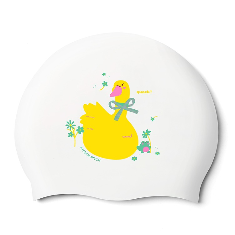 KITSCH PITCH Lake Buddy Silicone Swim Cap White [KPE1CS031 (WHT)] 상품컷