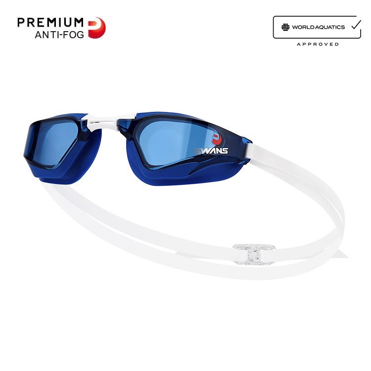 SWANS Valkyrie Premium Antifog Goggles Navy [MSR-012N AB (NAV) World Aquatics Approved]