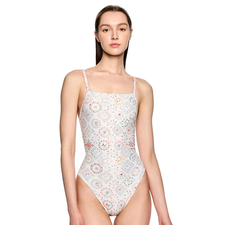 HOOG Women's Rococo High Double Tie Back Swimsuit Cream [WHA2166]