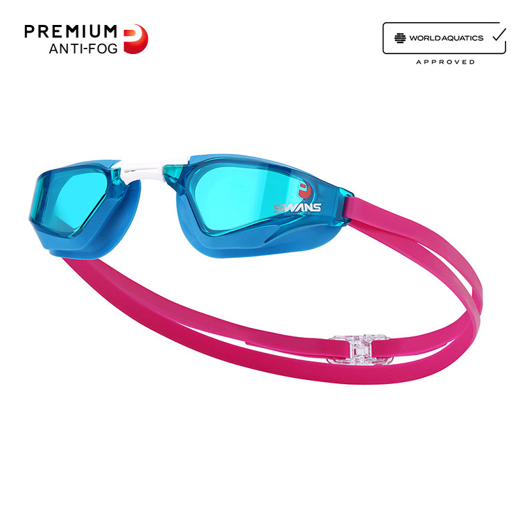SWANS Valkyrie Premium Antifog Goggles Sky Blue [MSR-012N AB (SKBL) World Aquatics Approved]