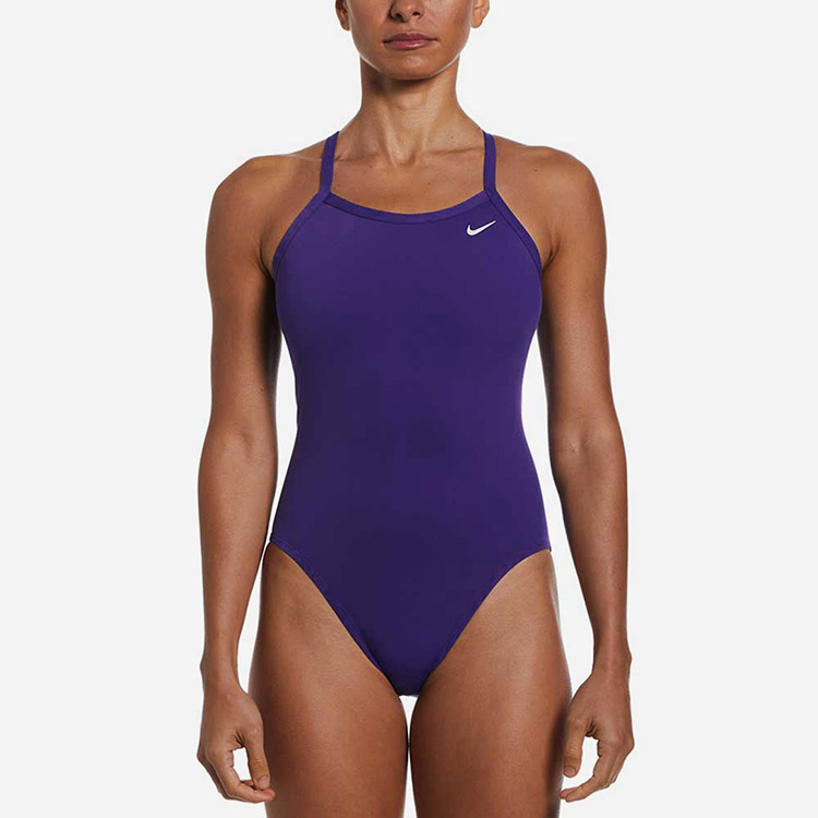 NIKE SWIM Women's Answer Solid Racer Back Swimsuit Coat Purple [NESSA017-536 Embroidery Logo ] 상품컷