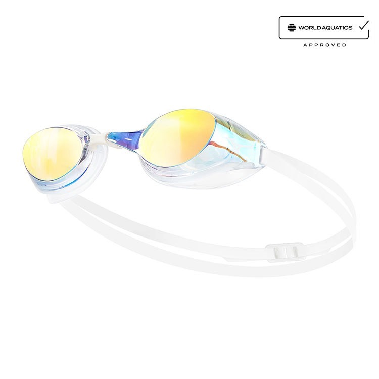 MIZUNO Excel Eye Racer Mirrored Goggles Clear Orange [N3JEB90102 World Aquatics Approved]