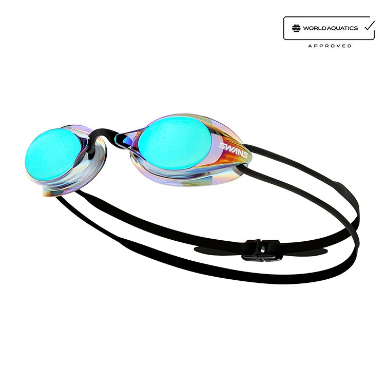 SWANS SR-7M Mirrored Non-Cushioned Goggles Emerald Smoke [SR-7M (EMSK) World Aquatics Approved]