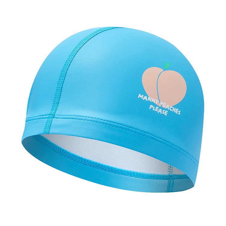 RALLY Kids Peach PU Coated Swim Cap Sky Blue PRKC917 SBL