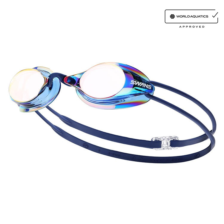 SWANS SR-7M Mirrored Non-Cushioned Goggles Navy [SR-7M (NASHD) World Aquatics Approved]