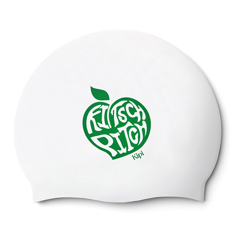 KITSCH PITCH Peach Stamp シリコン スイムキャップ ホワイト [KPC1CS002 (WHT) 水泳帽] 상품컷
