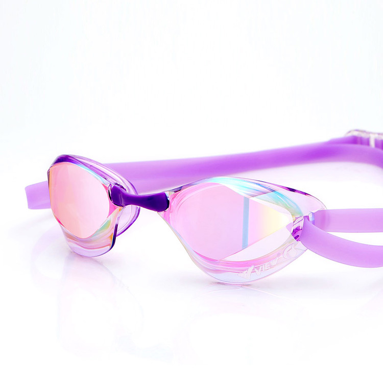 VIEW BladeF Swipe Antifog Mirrored Non-Cushioned Goggles Lavender [V122SAM (LVSHD) World Aquatics Approved] 디테일